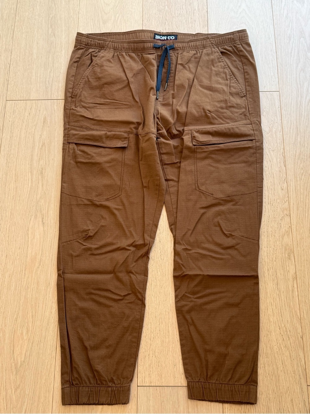 Iron Co Brown Cargo Jogger Pants Men’s XL Utility Drawstring